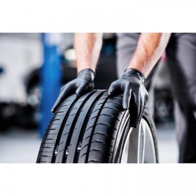 Manusi nitril nepudrate Gogrip Mercator, negre, one by one 100 manusi/cutie